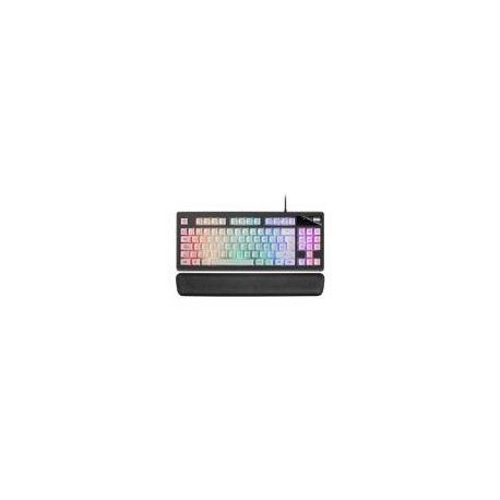MARS GAMING TECLADO GAMING H-MECANICO COMPACTO TKLMKAXWES BOTONES COLOR WHITE ESTRUCTURA BLACK BOTON ROLLER TECNOLOGIA H-MECH R