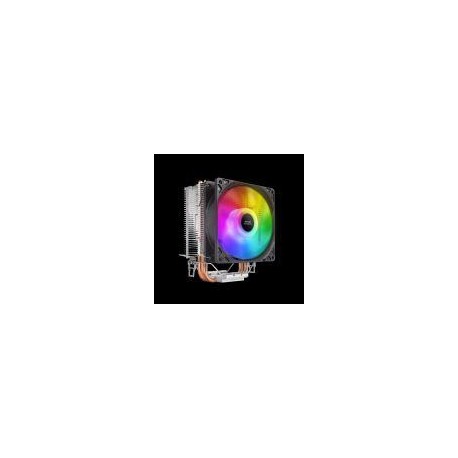 MARS GAMING VENTILADOR CON DISIPADOR MCPUARGB RGB ALUMINIO CON BASE DE COBRE 2 HEATPIPES HCT TPD 130W VENTILADOR DE 90mm SILENCI