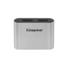 KINGSTON LECTOR DE TARJETA MICROSD WORKFLOW TYPE-C NEGRO PLATA KINGSTON USB3.2 GEN1 WORKFLOW DUAL-SLOT MICROSDHC/SDXC UHS-II CAR