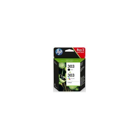 HP CARTUCHO 3YM92AE KIT COLOR Y NEGRO Nº 303